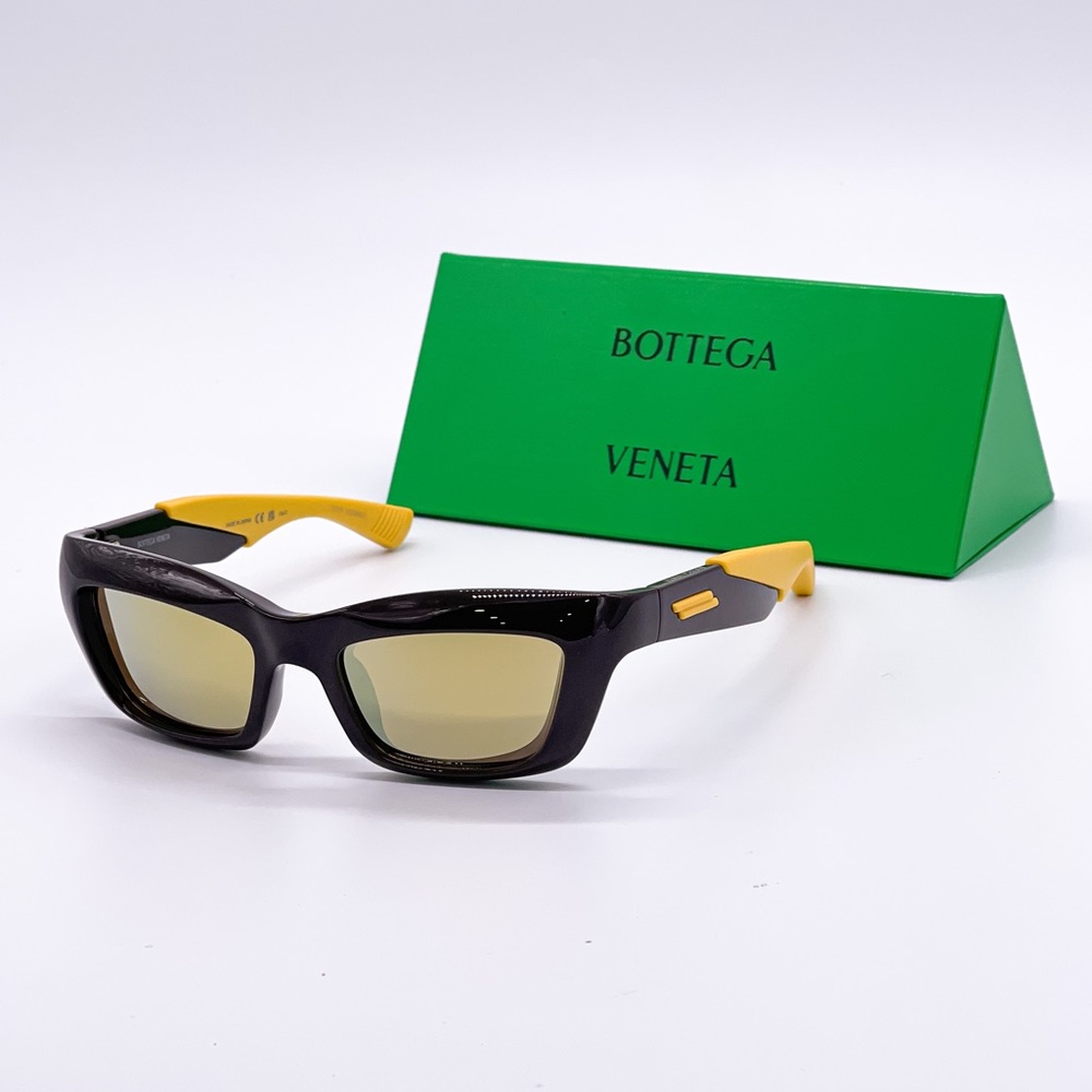 NEW BOTTEGA VENETA WOMEN BROWN YELLOW SUNGLASSES NEW COLLECTION BOTTEGA VENETA